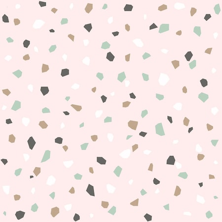 Manhattan Comfort Inverness Ona Pink Terrazzo 33 ft L X 209 in W Wallpaper BR4060-139035